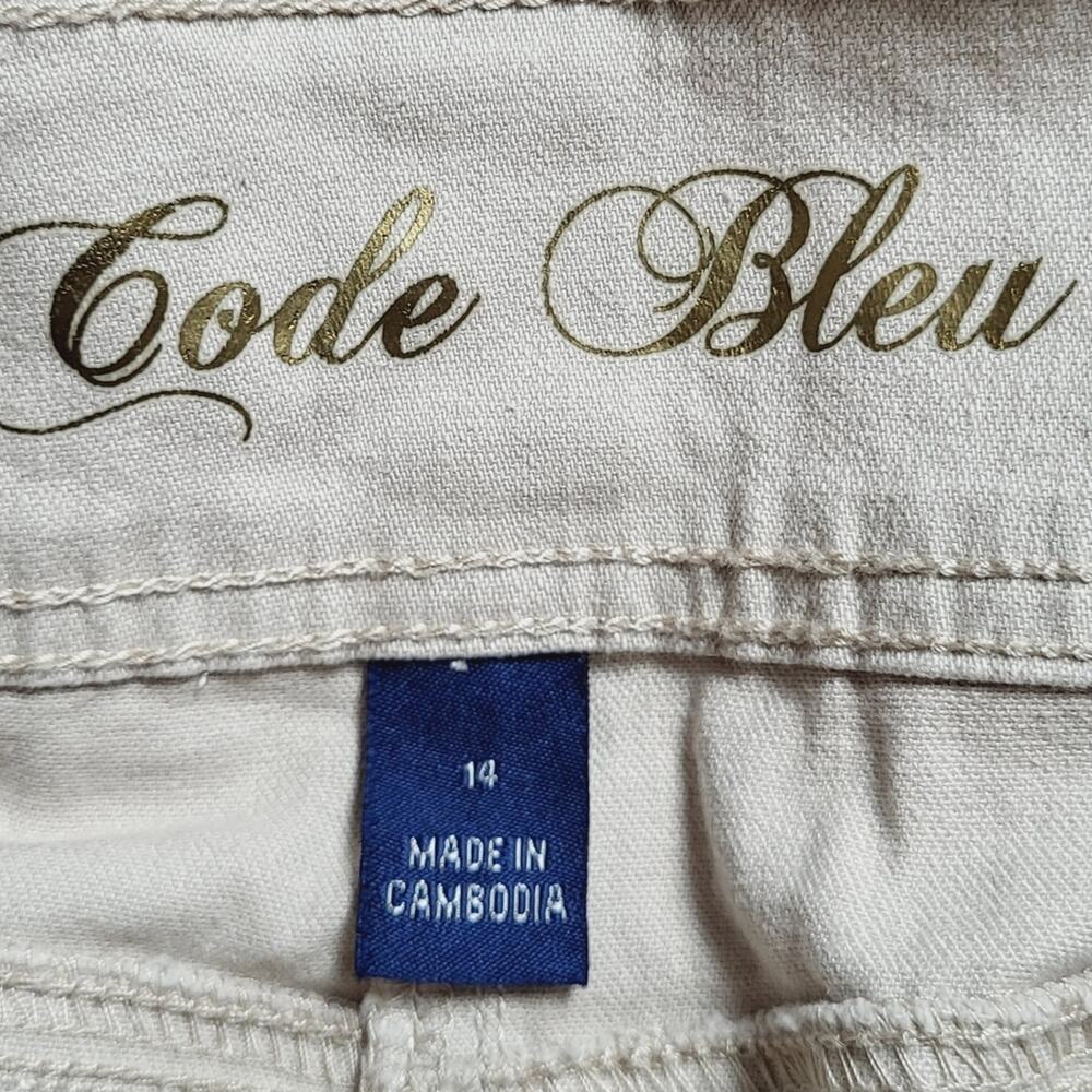 Vintage Code Blue Y2K Khaki Short Denim Jean Skirt size 14 - Picture 7 of 8